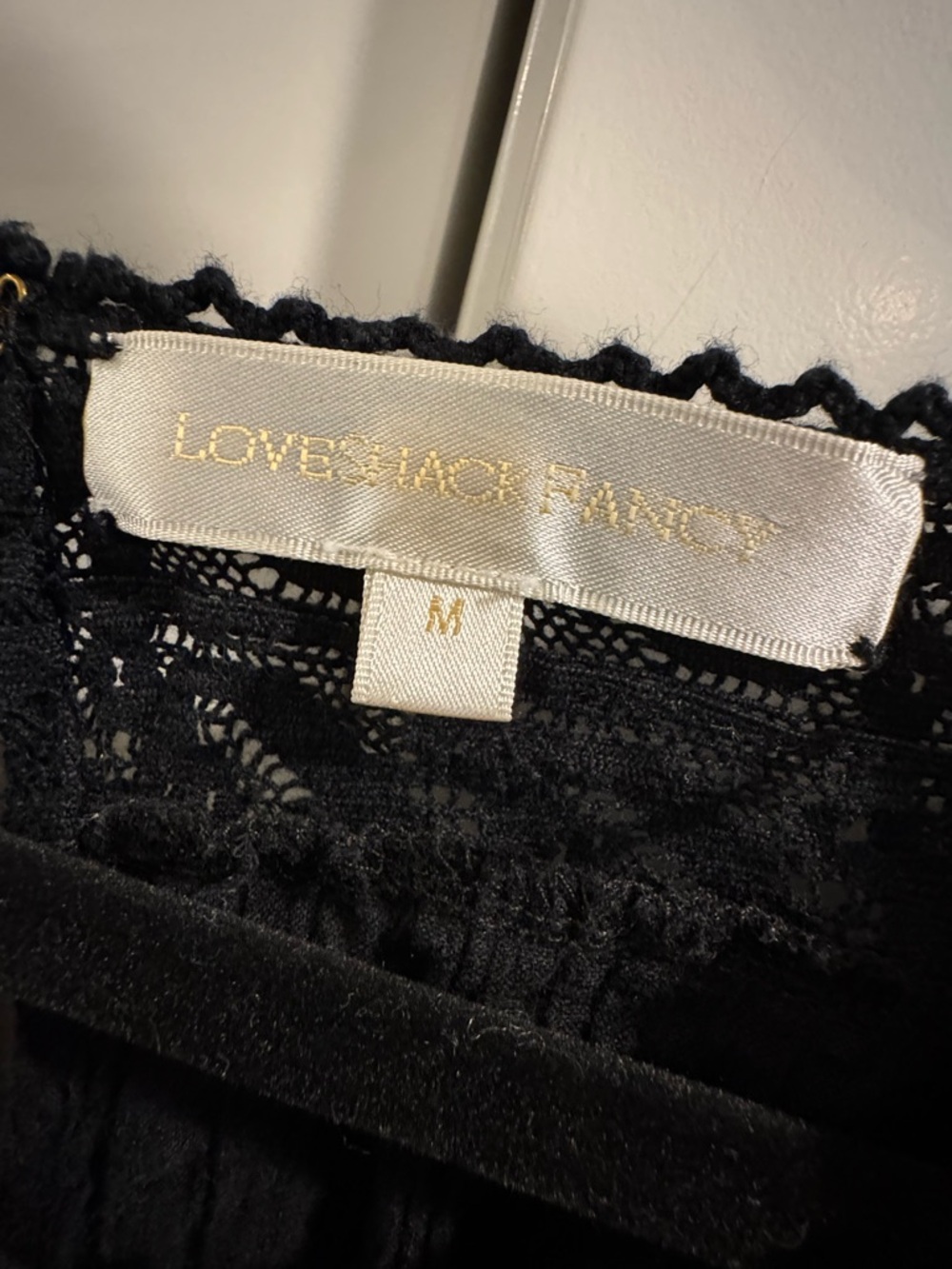 LoveShackFancy Black Ruffled Eyelet Mini Dress - Picture 4 of 8